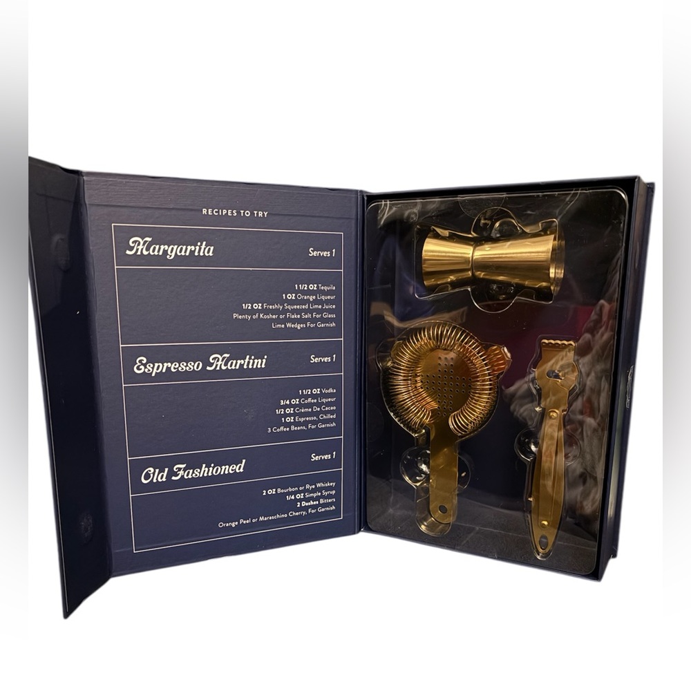 Gold Bar Tool Set- 3-Piece Cocktail Bar Kit
